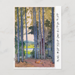 Cool oriental japanse Yoshida Bamboo Forest art Postcard