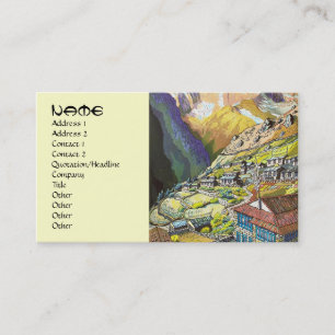 Cool oriental Namche Bazar Nepal mountain pass Business Card