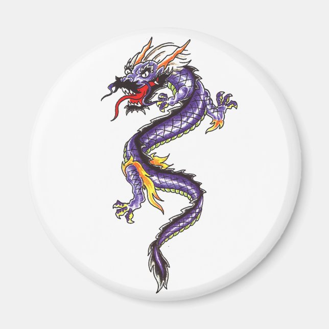 Cool    Oriental  Purple Dragon  theme magnet (Front)