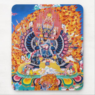 Cool oriental tangka Yamantaka death god tattoo Mouse Pad