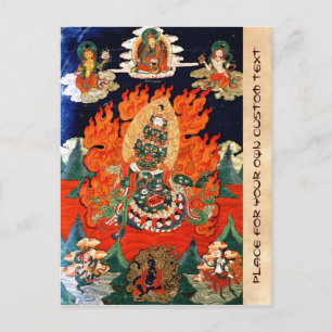 Cool oriental tibetan god thangka tattoo art postcard