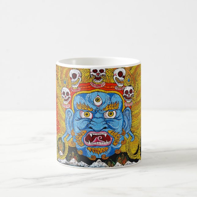Cool oriental tibetan thangka demon tattoo art coffee mug (Center)
