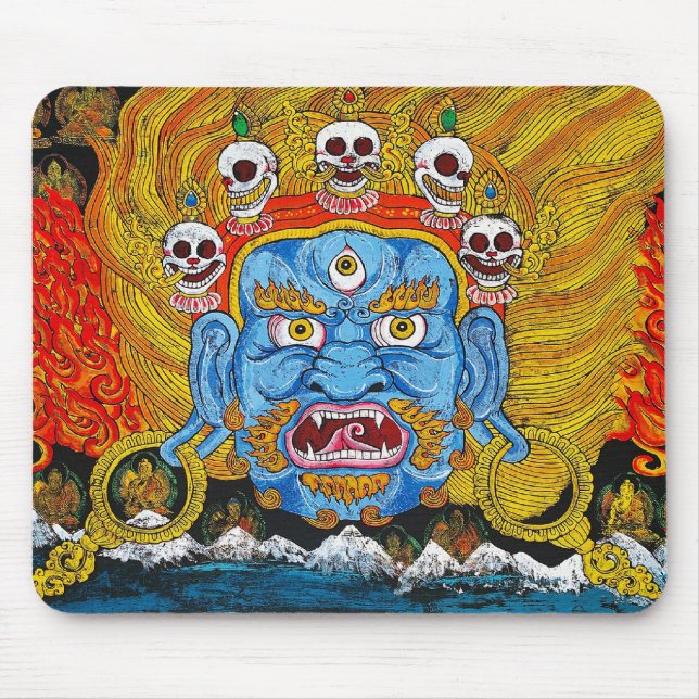 Cool oriental tibetan thangka demon tattoo art mouse pad (Front)