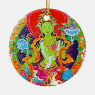 Cool oriental tibetan thangka god tattoo art ceramic ornament