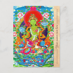 Cool oriental tibetan thangka god tattoo art postcard