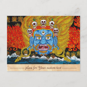 Cool oriental tibetan thangka god tattoo art postcard