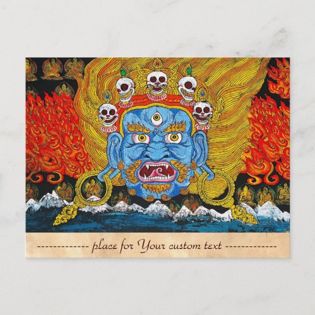 Cool oriental tibetan thangka god tattoo art postcard (Front)