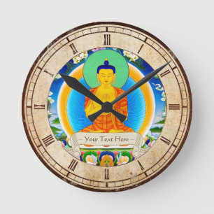 Cool oriental tibetan thangka god tattoo art round clock