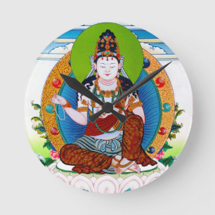 Cool oriental tibetan thangka god tattoo art round clock