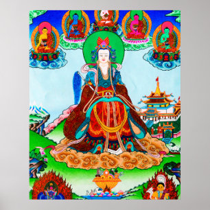 Cool oriental tibetan thangka Golden Mother art Poster