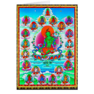 Cool oriental tibetan thangka Green Tara  tattoo