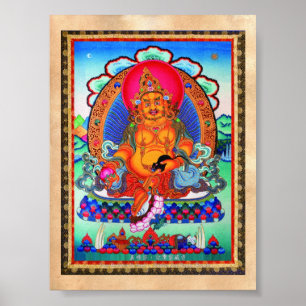 Cool oriental tibetan thangka Jambhala tattoo art Poster