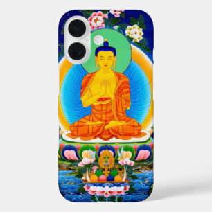 Cool oriental tibetan thangka Prabhutaratna Buddha iPhone 16 Case