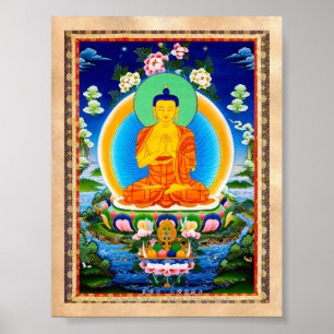 Cool oriental tibetan thangka Prabhutaratna Buddha Poster