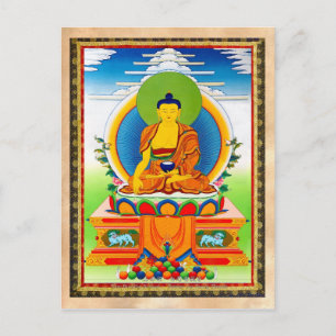 Cool oriental tibetan thangka tattoo Aksobhya Postcard