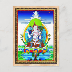 Cool oriental tibetan thangka tattoo Bhogavati Postcard