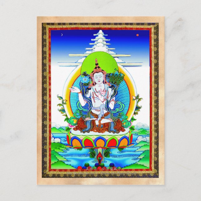 Cool oriental tibetan thangka tattoo Bhogavati Postcard (Front)