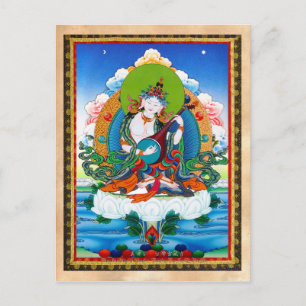 Cool oriental tibetan thangka tattoo Saraswati Postcard