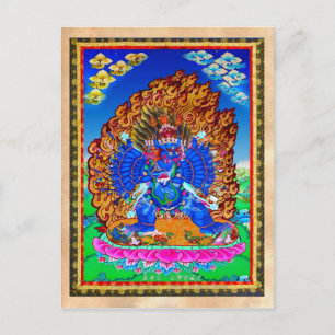 Cool oriental tibetan thangka Yamantaka tattoo Postcard