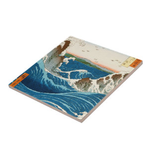 Cool oriental traditional japanese waterscape sea tile