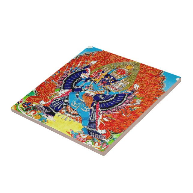 Cool oriental Vajrabhaivara Yamantaka death god Tile (Side)