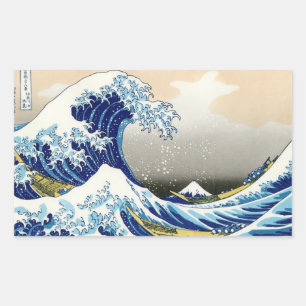 Cool orietal  japanese classic  fuji view art rectangular sticker