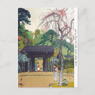 Cool orintal japanese Yoshida Temple Shrine Gate Postcard