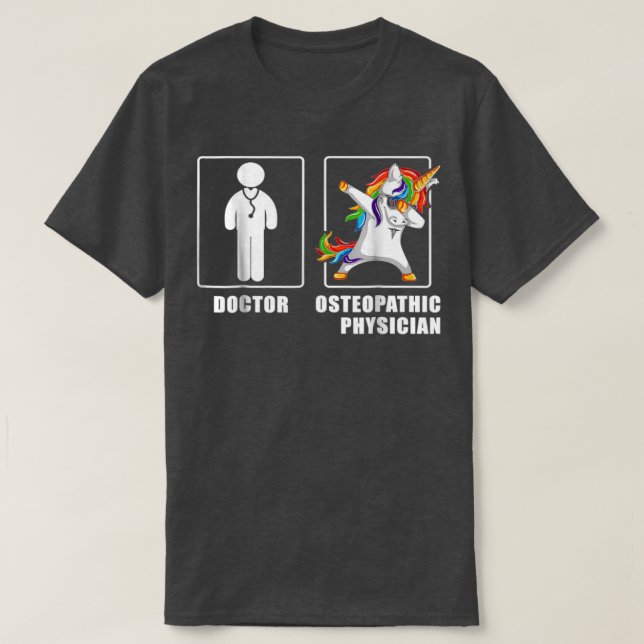 Cool Osteopathic Physician Men Unicorn Funny Shirt (Design Front)
