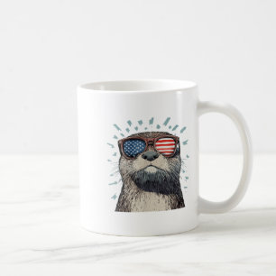 Cool Otter With Bold America Shades _1 Coffee Mug
