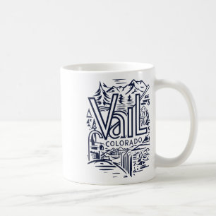 Cool Outdoor Skiing Vintage Souvenir Visit Vail Co Coffee Mug