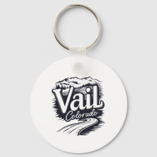 Cool Outdoor Skiing Vintage Souvenir Visit Vail Co Key Ring
