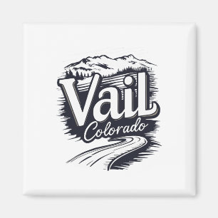 Cool Outdoor Skiing Vintage Souvenir Visit Vail Co Magnet