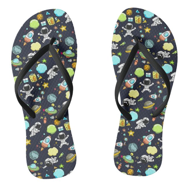 Cool Outer Space Theme - Astronauts & Rocket Ship Thongs (Footbed)