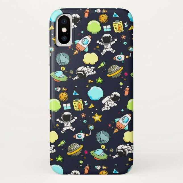 Cool Outer Space Theme - Astronauts & Rocket Ships Case-Mate iPhone Case (Back)