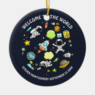 Cool Outer Space Theme - Astronauts & Rocket Ships Ceramic Ornament