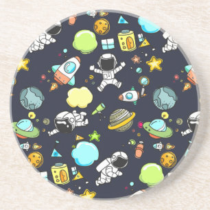 Cool Outer Space Theme - Astronauts & Rocket Ships Coaster