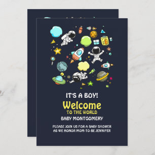 Cool Outer Space Theme - Astronauts & Rocket Ships Invitation