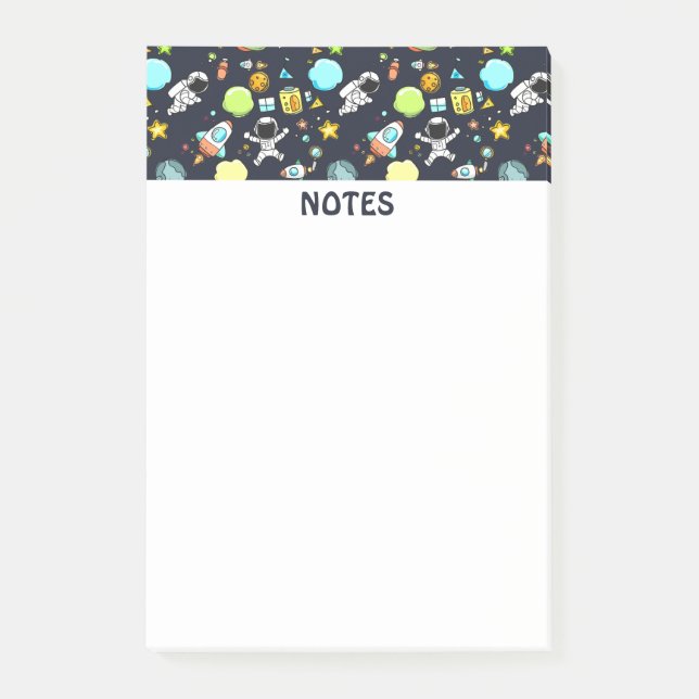 Cool Outer Space Theme - Astronauts & Rocket Ships Post-it Notes (Front)