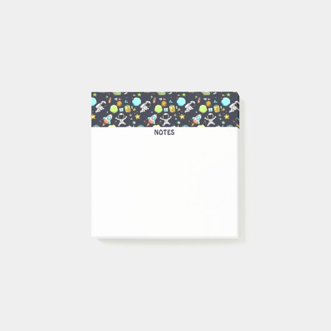 Cool Outer Space Theme - Astronauts & Rocket Ships Post-it Notes (Front)