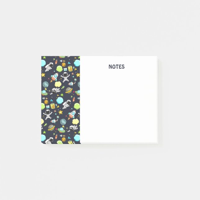 Cool Outer Space Theme - Astronauts & Rocket Ships Post-it Notes (Front)