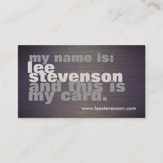 Cool Oversized Bold Typography Business Card (Front)