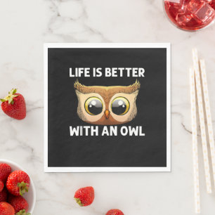 Cool Owl Art For Men Women Nocturnal Bird Animal Napkin