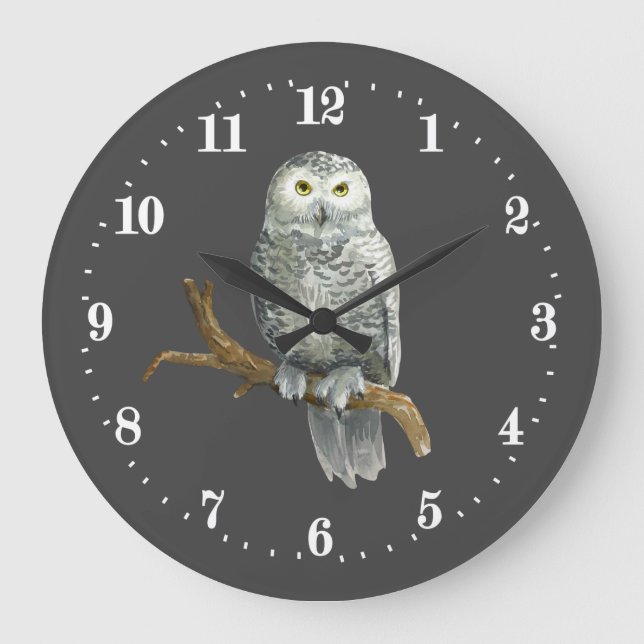 cool owl lovers bird Large Clock  (Front)