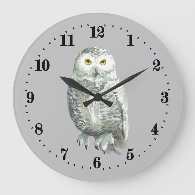 cool owl lovers bird Large Clock  (Front)