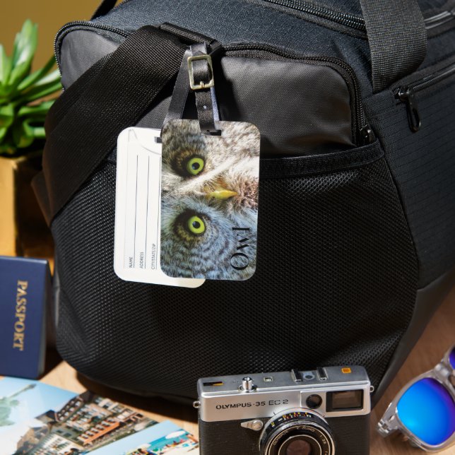 Cool Owl Luggage Tag (Front & Back)