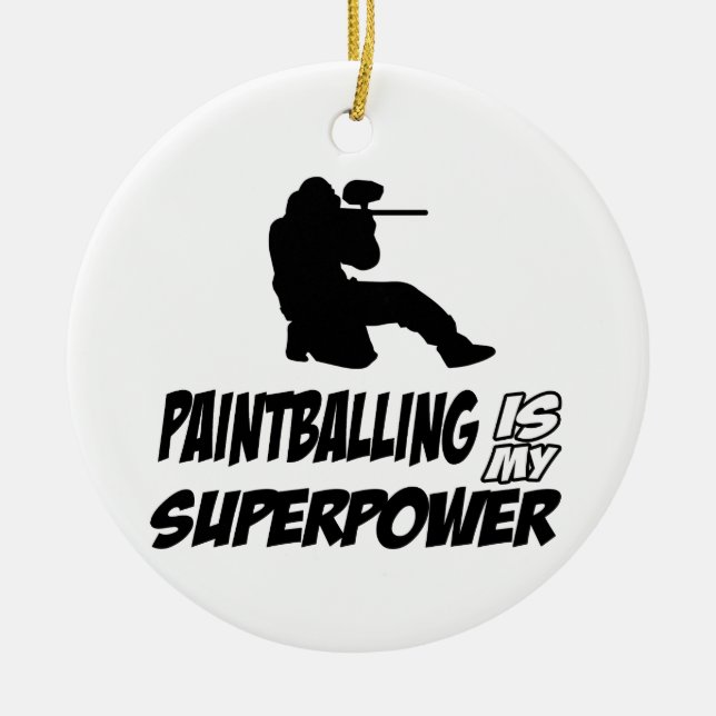 Cool Paintball designs Ceramic Tree Decoration (Front)