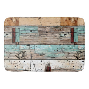 Cool painted wood bath mat