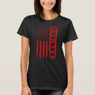 Cool Painter For Men Women American Flag Painters T-Shirt