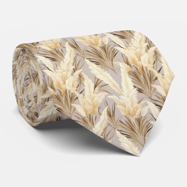 Cool Pampas Grass tiled pattern  Tie (Rolled)
