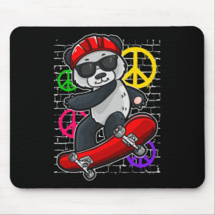 Cool Panda Bear Riding A Skateboard Mouse Pad